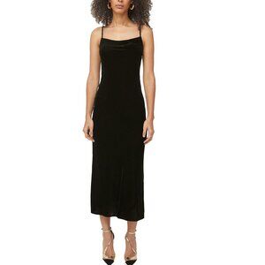 NEW $535 RHODE JEMIMA SLIP STYLE BLACK VELVET MAXI DRESS #2 SIZE 6